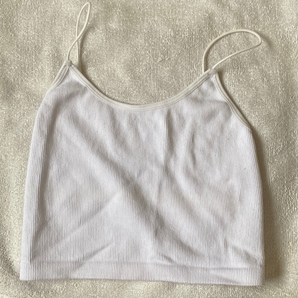 2/$12 Crop Tops - White & Forest Green - Picture 2 of 2